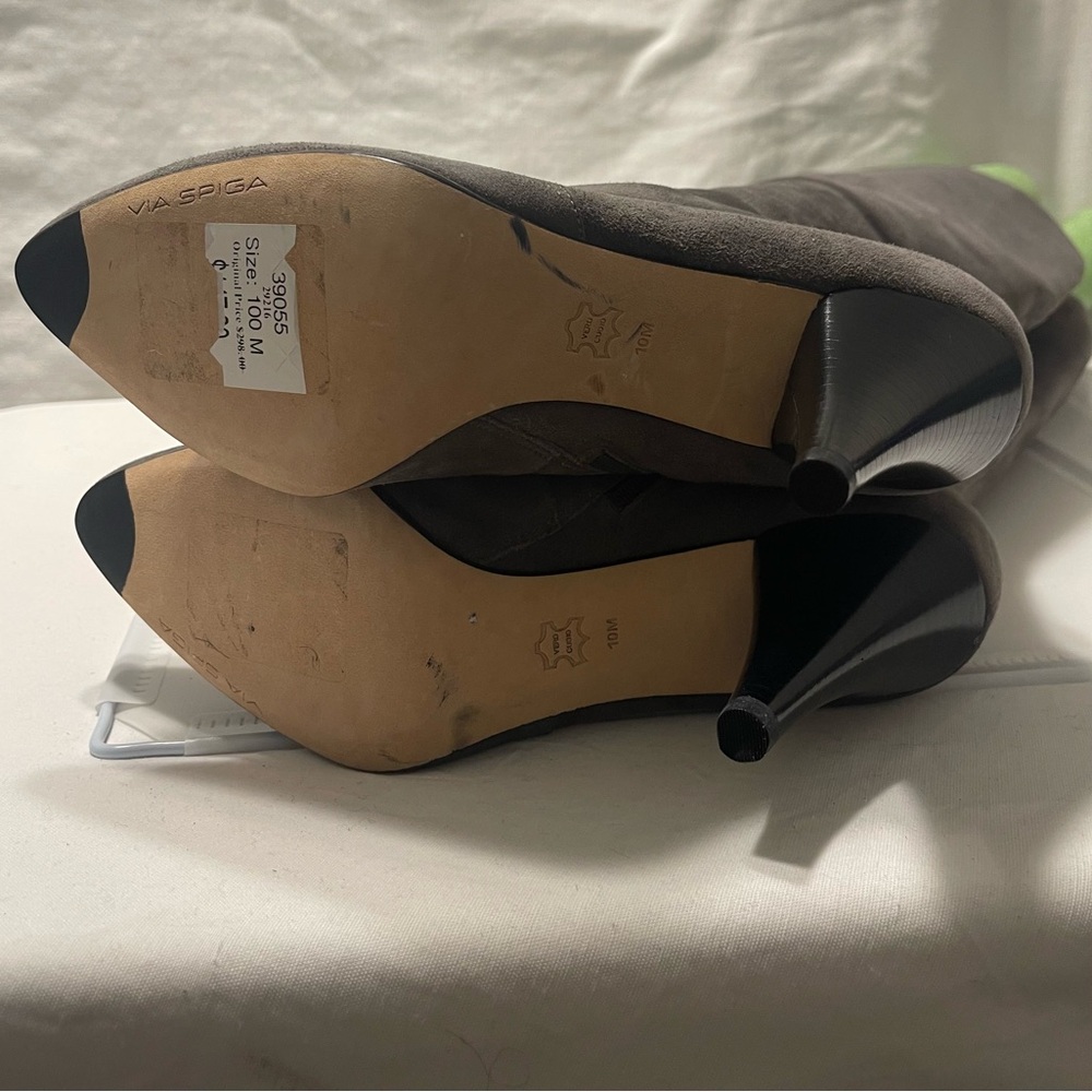 VIA SPIGA Gray Suede Heeled Boots, Size 10, NWOT - Picture 8 of 13